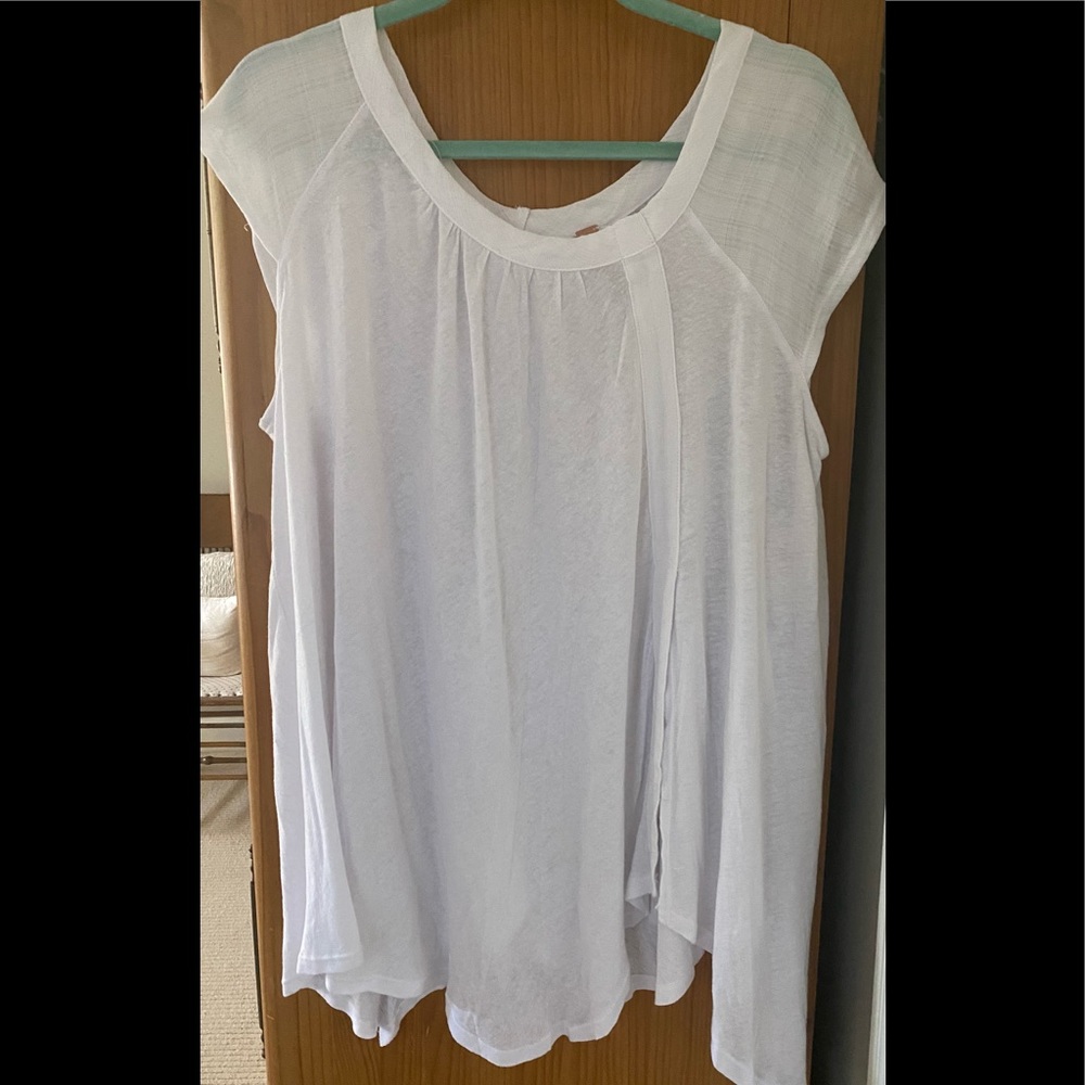 Free people white cotton Tunic with front slit (S)